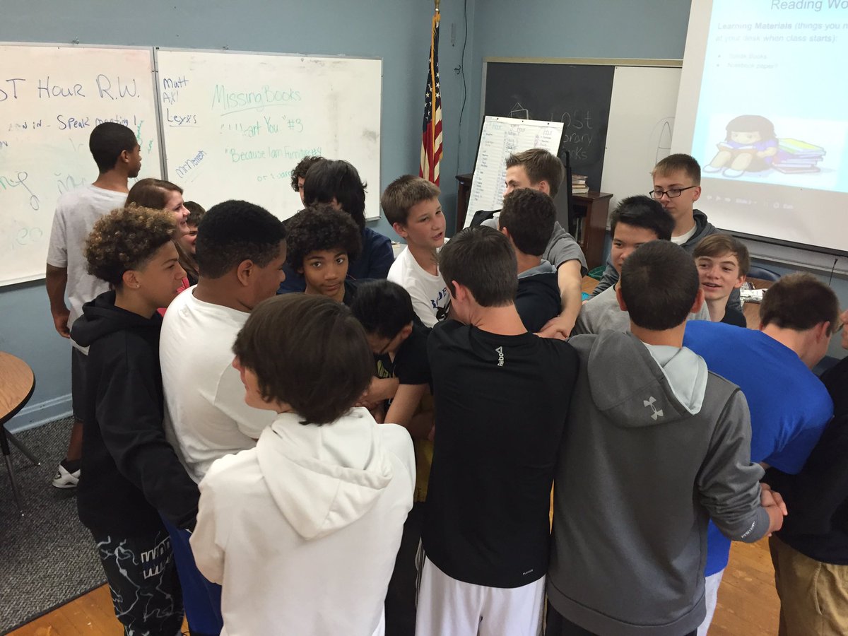 dstrasser123's tweet photo. Playing Human Knot &amp; And1 during our Patriot Time bc we couldn't go outside. The rain can't stop us! @AlexEtris ☔️😃🎉 https://t.co/4iQ6uBriOI