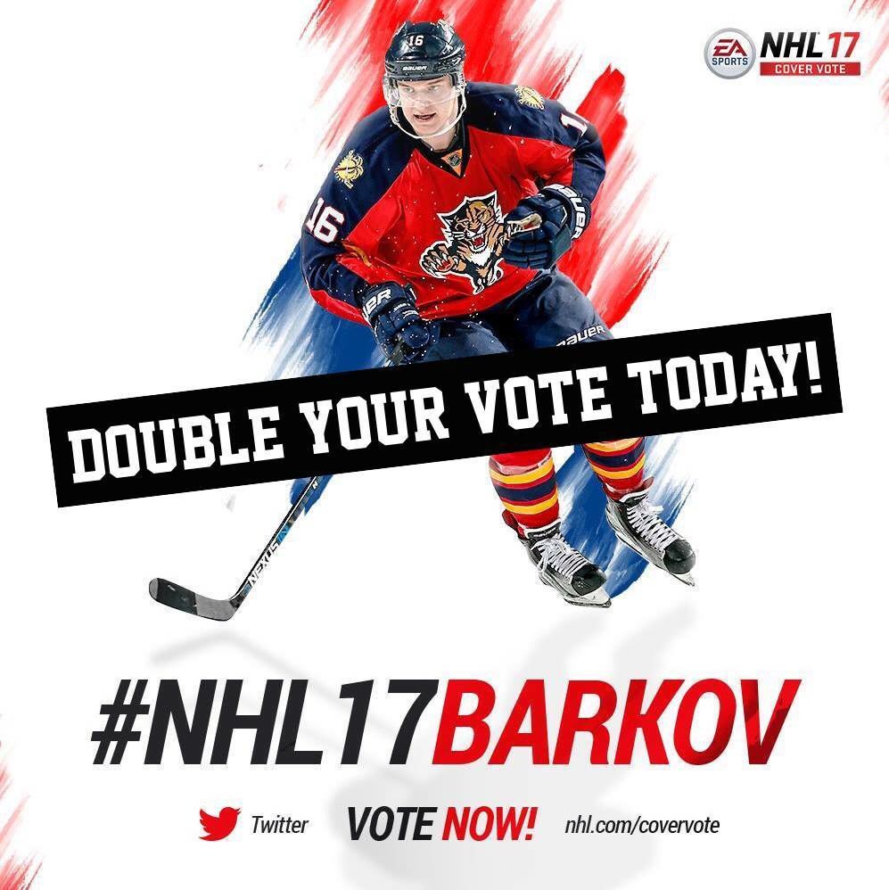 #OhBoy it's #TwitterThursday my friends! Today all #NHL17Barkov tweets counted double for #NHL17covervote 🎮