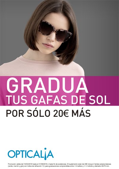 Opticalia_Cor's tweet photo. Ya llego el solecito! Gradua tus nuevas gafas de sol por 20€ más https://t.co/ryQdbklUTH