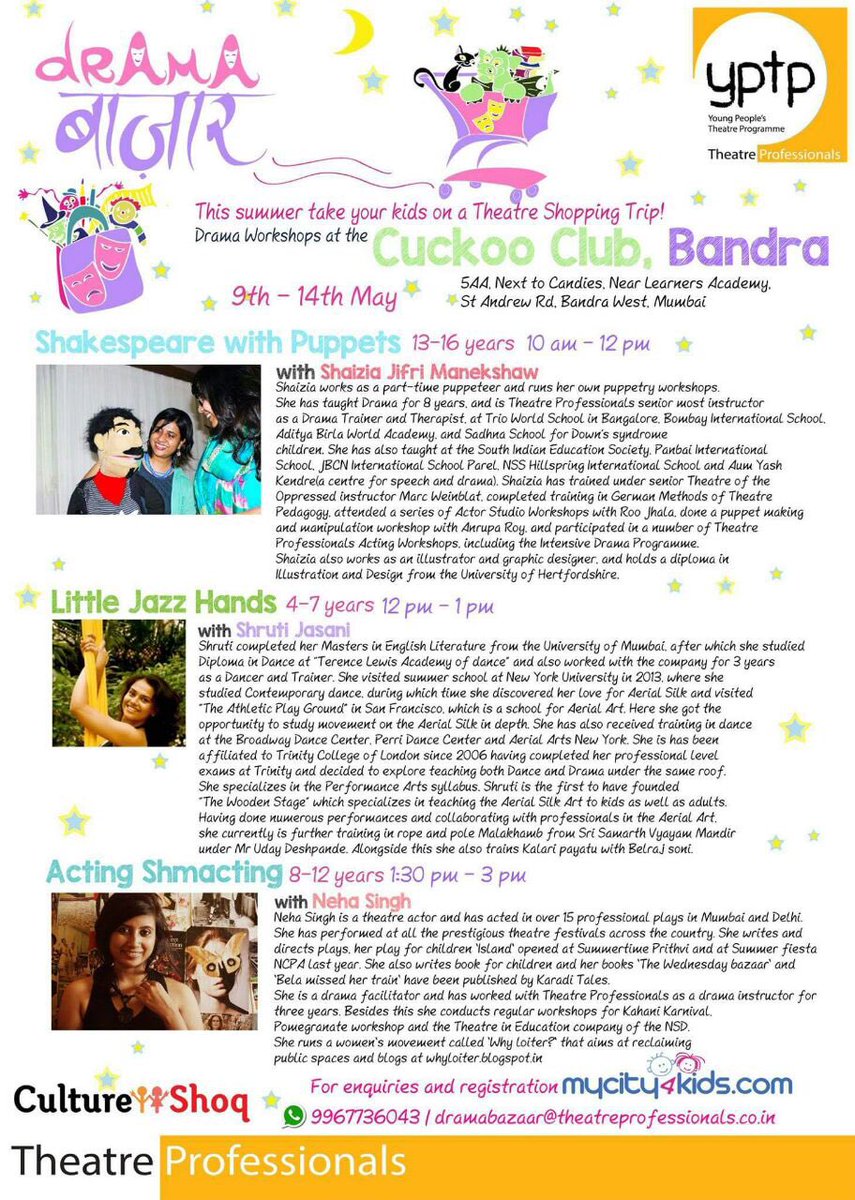 BombilTimes's tweet image. Keep the kiddies busy w these cool workshops @alivehive - #FishPick Shakespeare w puppets w @Her_Shezness #Summer