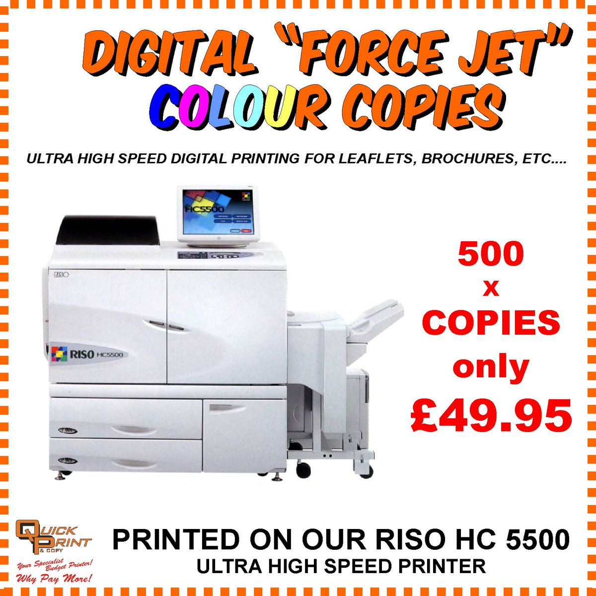 quickprintebay's tweet photo. Budget Full Colour Copies - Same DayTurnaround (if needed).
Ebay: https://t.co/biKvJsxKiK   T: 01702 391676 https://t.co/9VyH4ieXoV