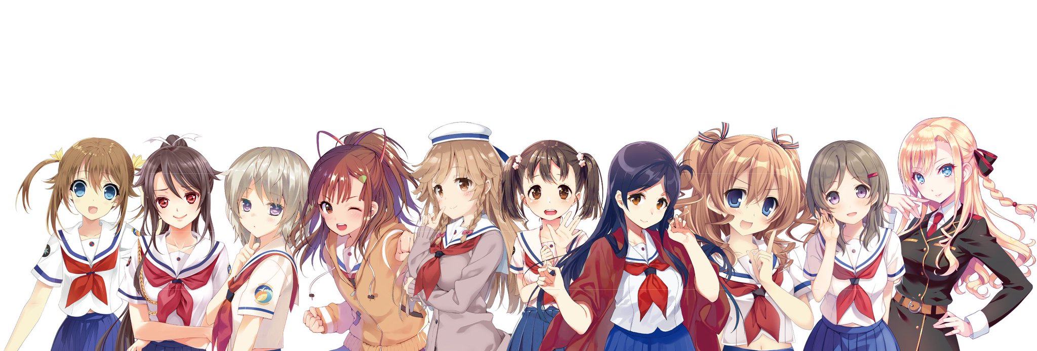 ハイスクール フリート 公式 Auf Twitter Character1にてイラストレーター様描き下ろし ハイスクール フリート アンソロジー 缶バッジ のガチャ台を設置 種類は10種類 うち１種類はセットに入っています イラストはこんな感じです はい