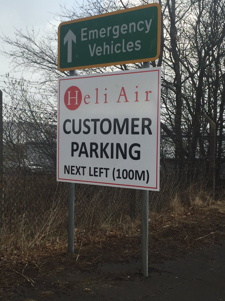 New sign for Heli-Air in Cumbernauld. Dibond, full colour designed by us with clamps and rails and fitted. #DPA