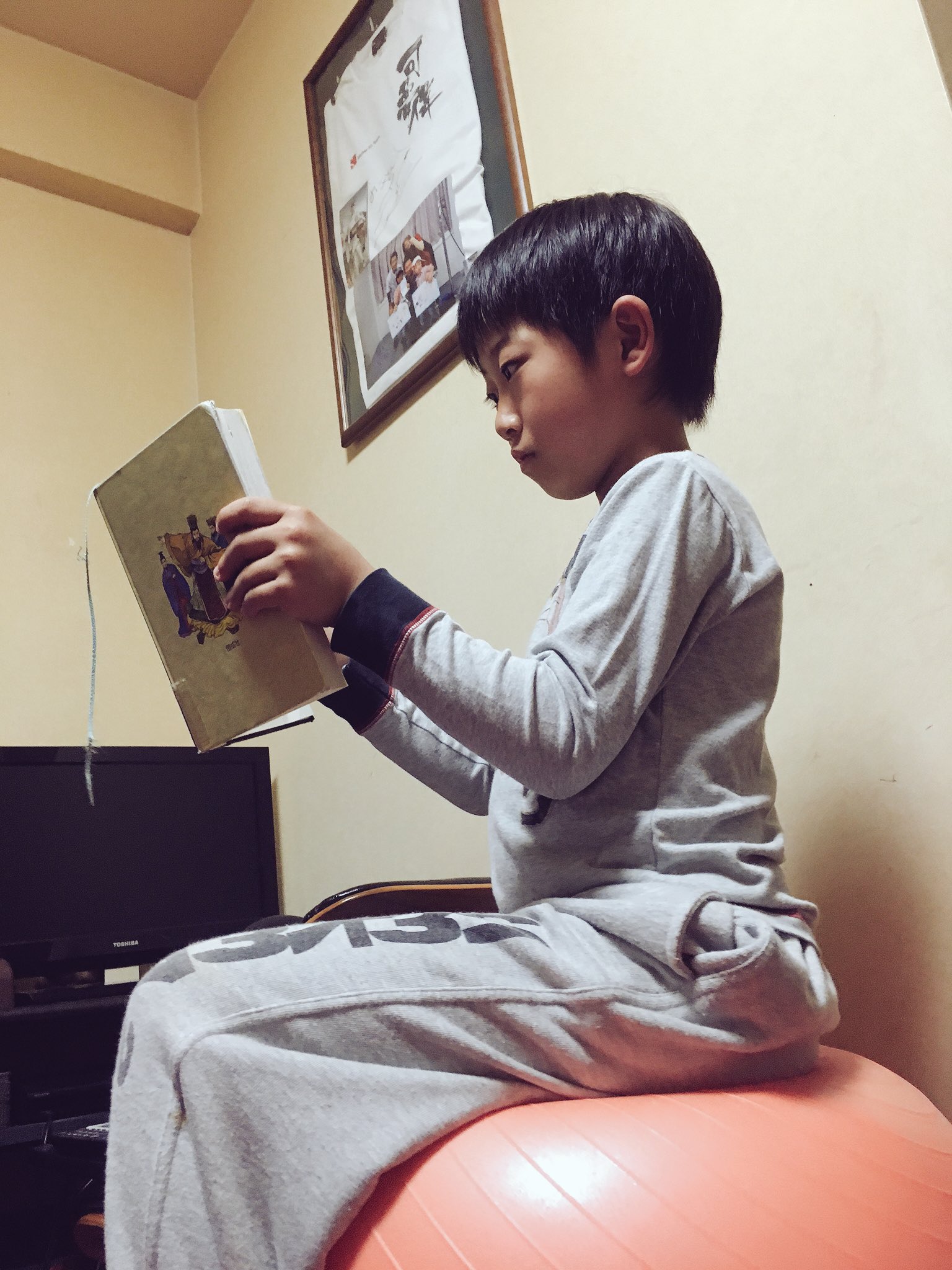 梅津 和志 いつものバランスボールトレーニングしながら珍しく読書 本は妖怪ウォッチの影響で学校から借りてきた 三国志 Meiju 可夢偉 Kamuikobayashi カート バランスボール F1 メイジュ Crg T Co J0di7qgqqy Twitter