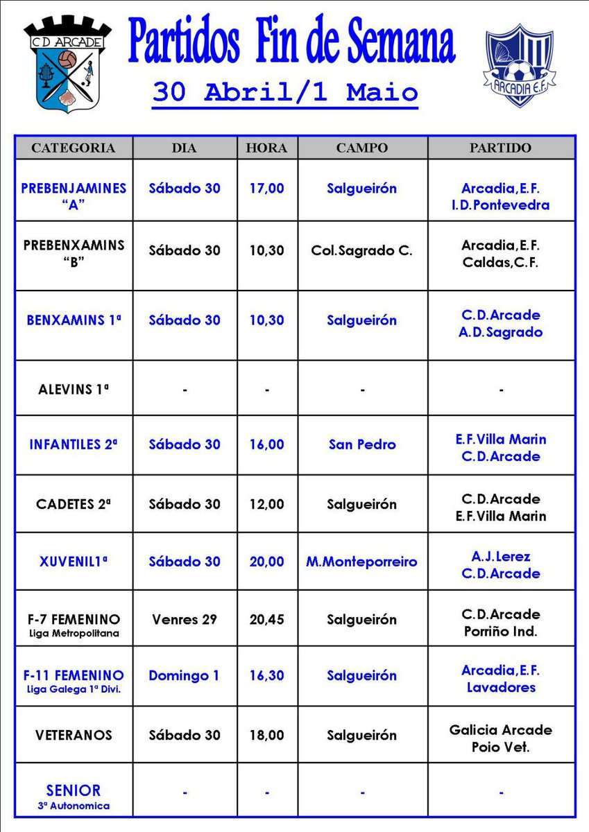 CDArcade1923's tweet photo. Partidos do fin de semana https://t.co/GKZecM3AvS