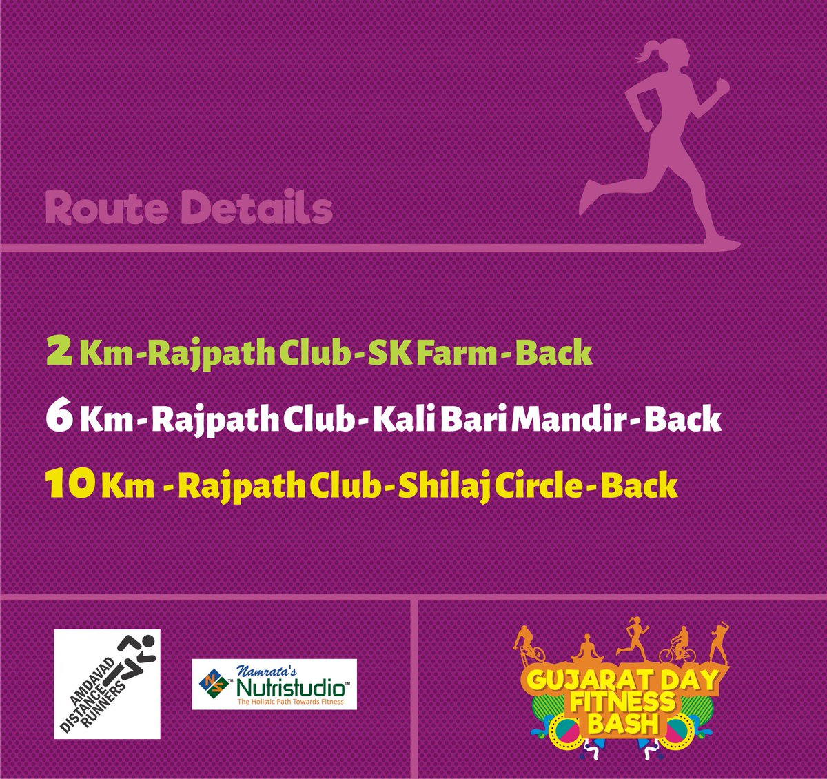 jpsportsevents's tweet photo. Route details for #GujaratDayFitnessBash #Running
Register now @www.jpsport.in #1stMay2016 https://t.co/VNdbhE9JlU