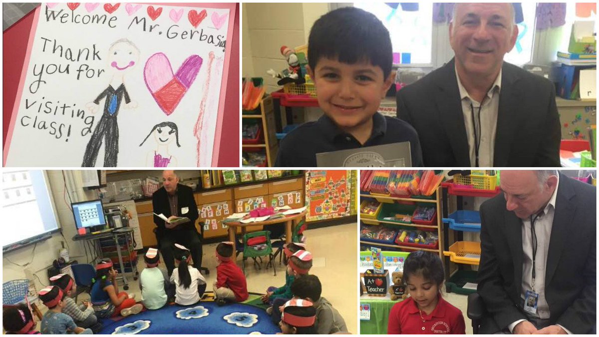 SecaucusPSD's tweet photo. Mr. Gerbasio stopped by to read to Mrs. Knapp's Kindergarten class at #Clarendon! #SecaucusReads https://t.co/fT5iPGy3Aq