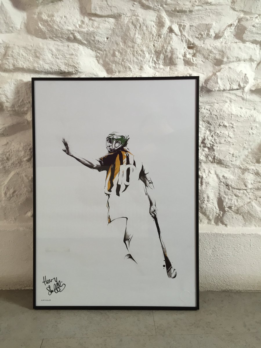 ArticloShop's tweet photo. Signed, sealed and ready for delivery to one lucky charity bidder.  An autographed Henry Shefflin illustration. https://t.co/VFpzQ1Nz96