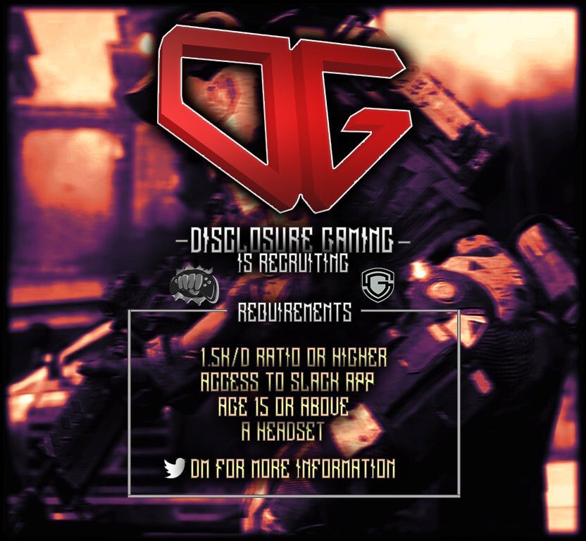 We're recruiting! Xbox1 UK/EU DM for more info #DISCFam❤️ thank you <a href="/Evexify/">Evex</a> for making the poster