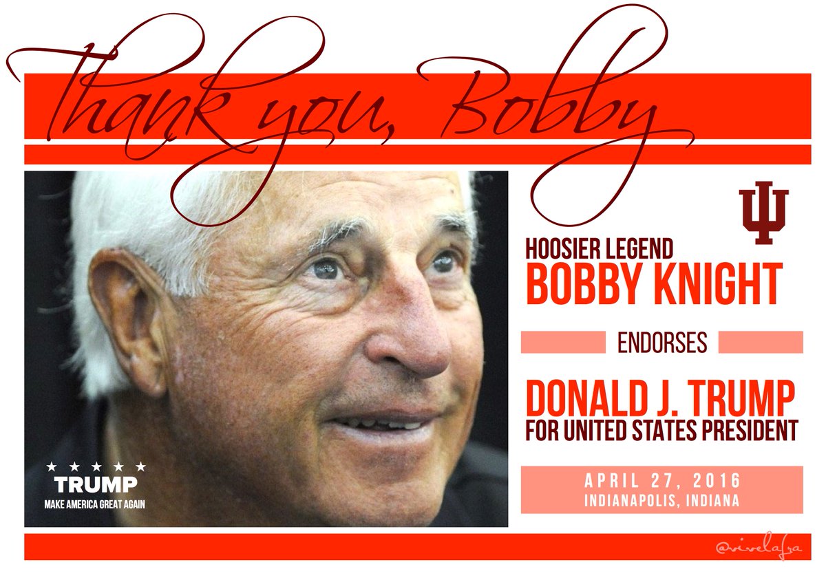 vivelafra's tweet photo. Thank you, Bobby. #INPrimary #INForTrump #Trump2016 https://t.co/WmRmXLY9gV