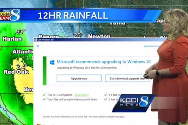 futboollever's tweet photo. Windows 10 upgrade notice disrupts live TV weather broadcast https://t.co/9n5cRToyqL https://t.co/xTakbCe69L