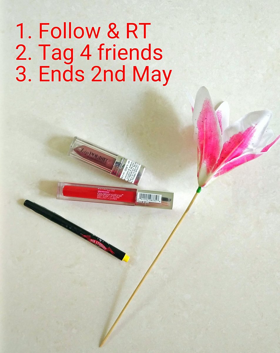 bhumika_t's tweet photo. A new #twitter #giveaway! Win Maybelline Lip Polish in Glam 13 and Colorsensational Lip Gloss in Gleaming Grenadine https://t.co/2Mu24k6knC
