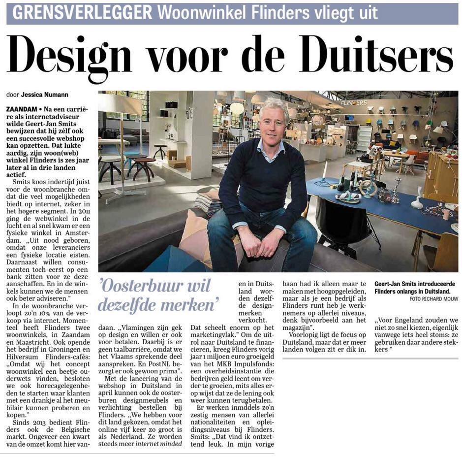 Flinders in de Telegraaf vandaag over Duitse expansie