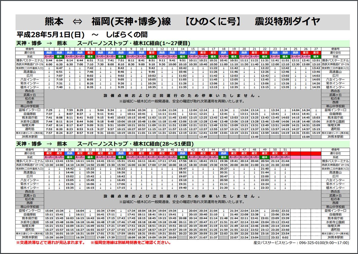 ひ の くに 号 時刻 表
