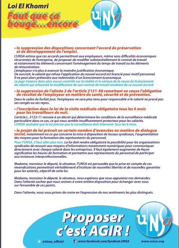 unsa_38's tweet photo. #LoiTravail, l'#UNSA #Isère interpelle @MicheleBonneton députée. 
Cc @unsa_officiel https://t.co/GUxR0UEaLL