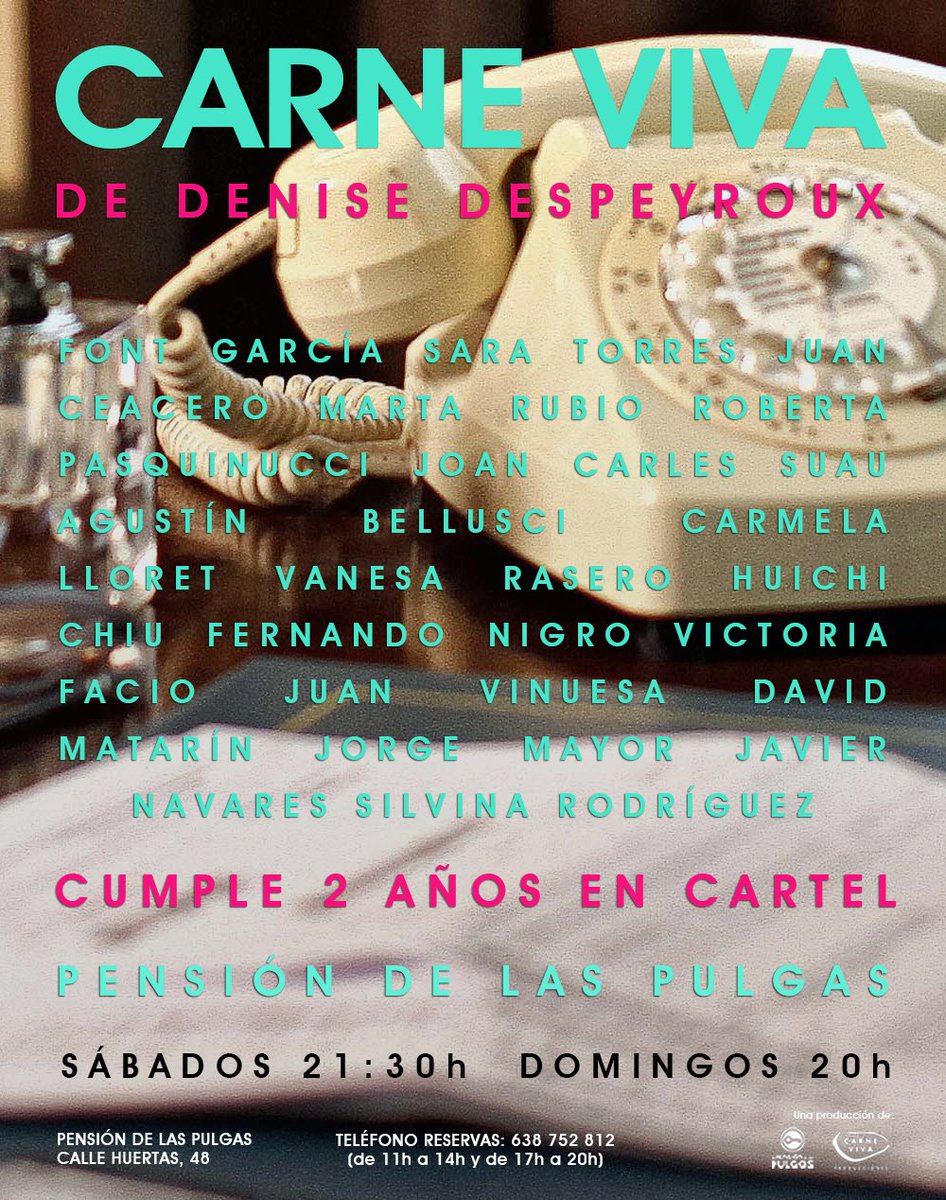 ¡2 años en cartel!
Últimas funciones.
Sábados y domingos en la <a href="/PENSIONdePULGAS/">LaPENSIONdelasPULGAS</a>