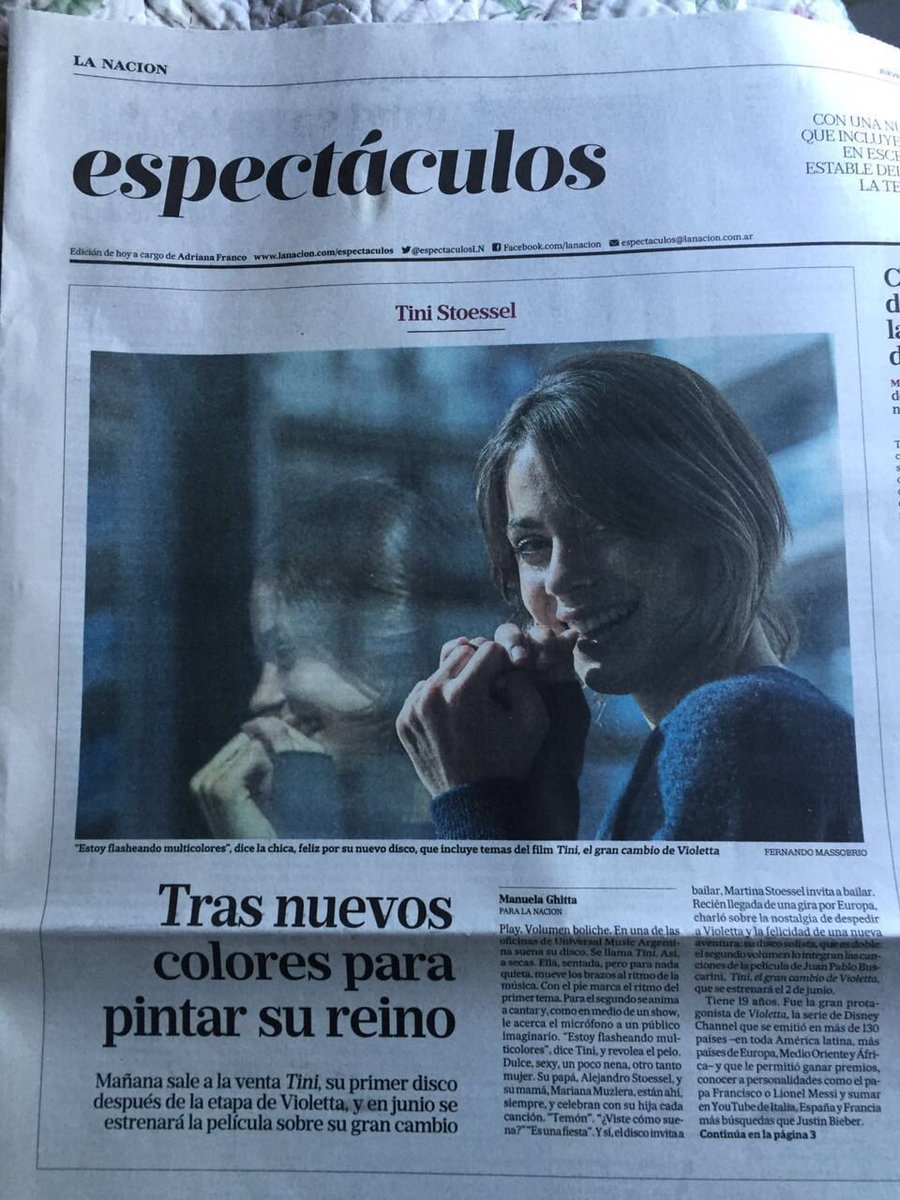 TiniStoessel's tweet photo. Gracias @LANACION por esta hermosa nota, estoy tan feliz q no puedo explicarlo! https://t.co/5cvvA3trQo