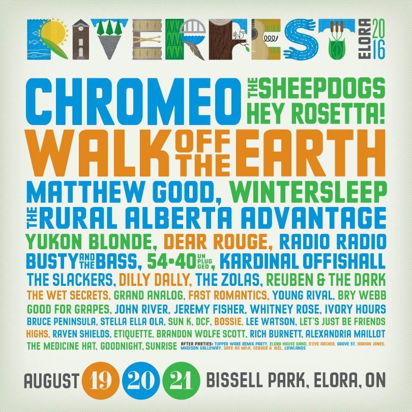 riverfestelora's tweet photo. It's here! #RFE16 is Aug. 19 20 21 ft. @Chromeo @WalkOffTheEarth @TheSheepdogs &amp; more. Tix: https://t.co/LamoRMIE9E https://t.co/rehrsRI65v