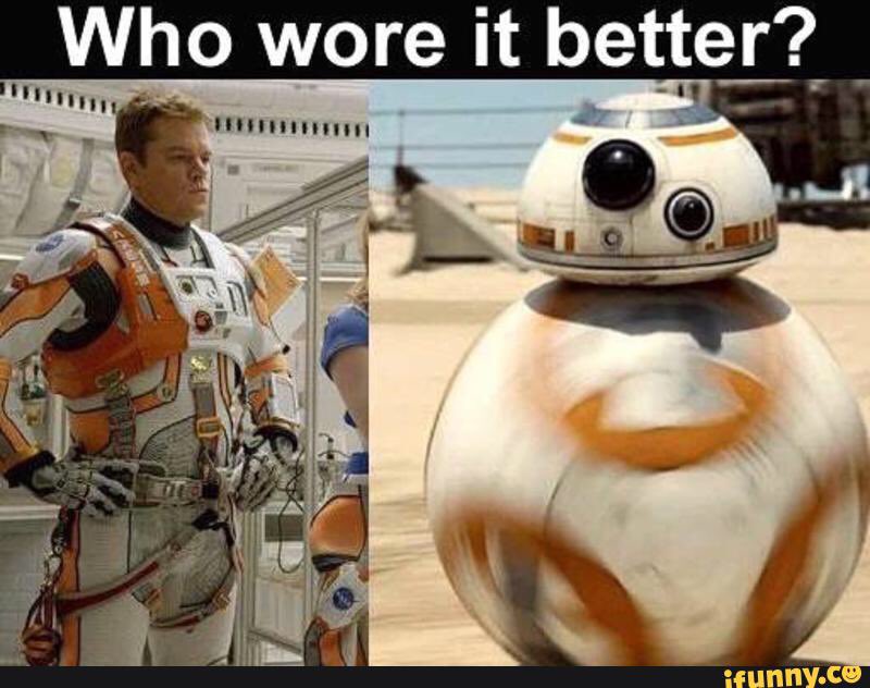 BB8's tweet image. RT for BB-8
Like for Matt Damon