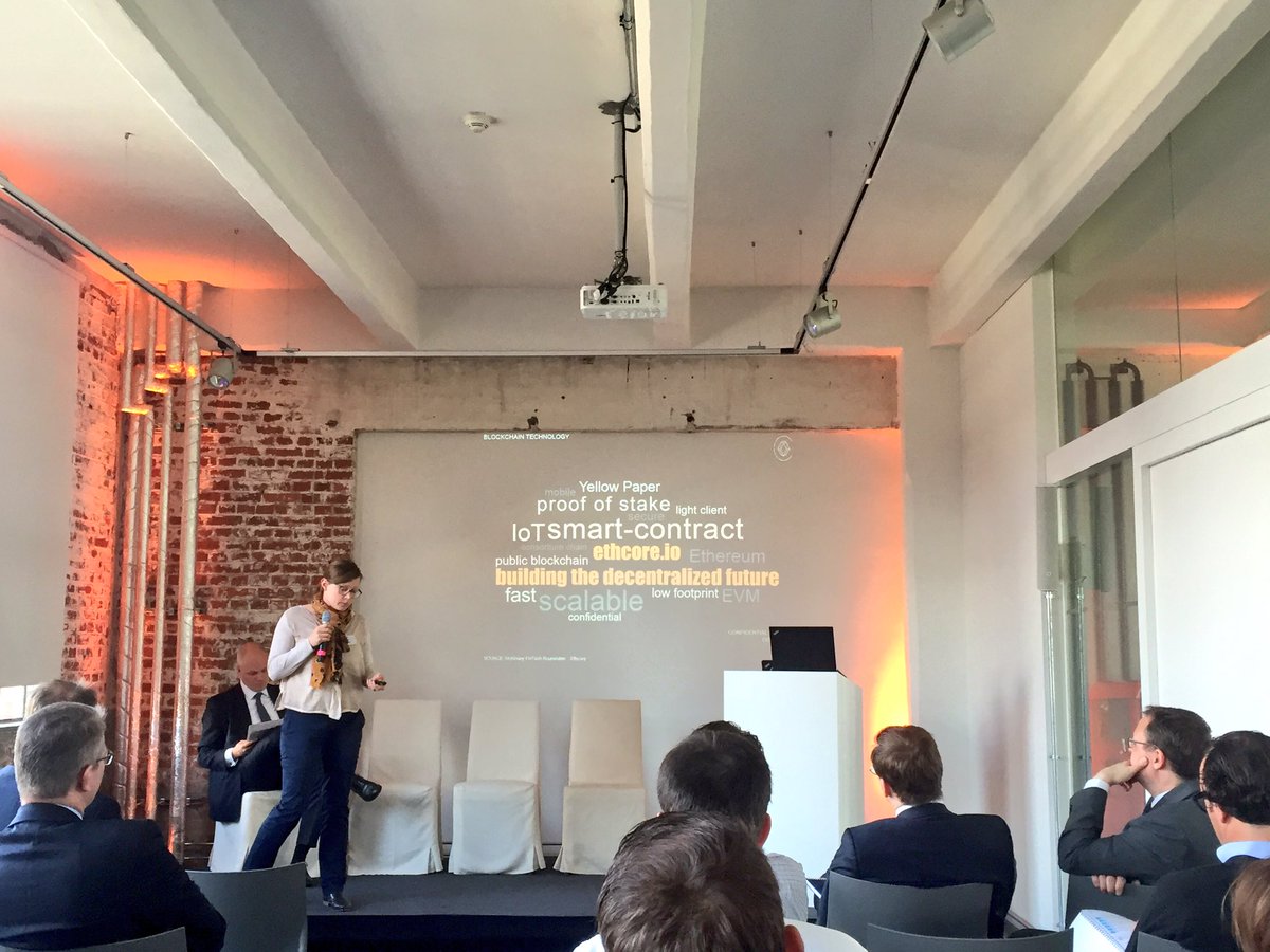 sascha_dewald's tweet photo. FinTech Roundtable by @McKinsey with @jutta_steiner introducing @ethcoreproject &amp; her view on  #blockchain https://t.co/4uks2y9gjY