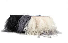 Many different colour #Ostrich #feather bags at #SafariOstrichFarm.