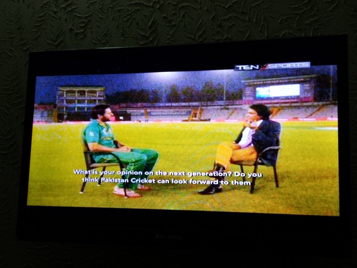 AnkAfridi's tweet photo. Lala @SAfridiOfficial on Ten sports right now with @iramizraja ..
#RecordedShow. https://t.co/sP4oYocU9R