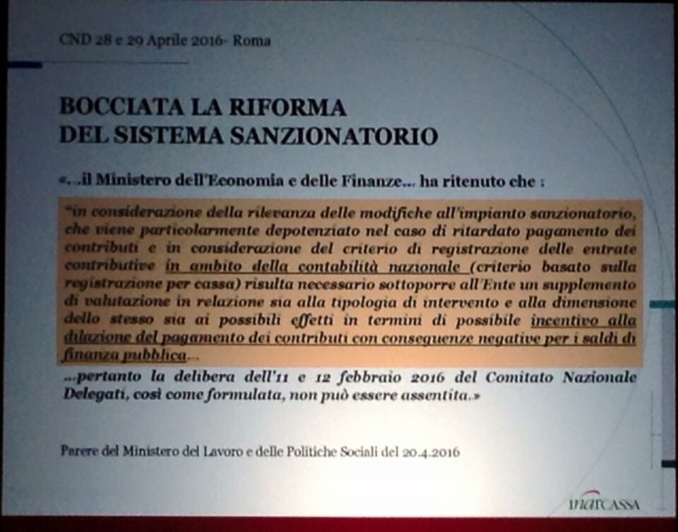 #inarcassa ministero boccia inspiegabilmente la riforma delle sanzioni!