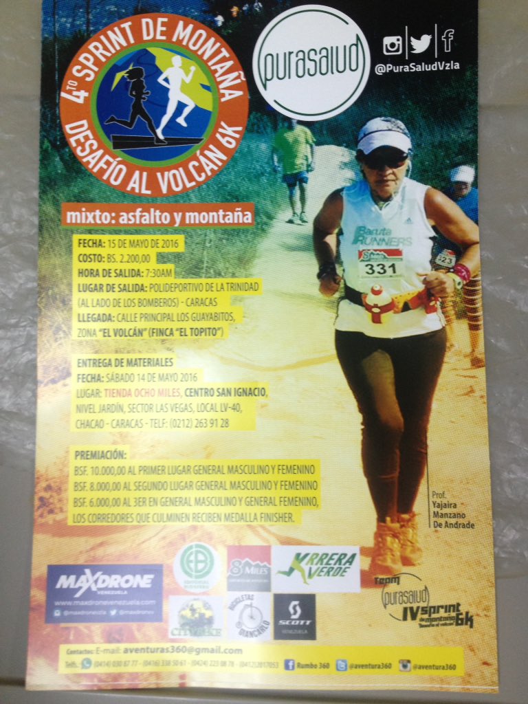 Aventura360's tweet photo. Ya en @Tienda8miles inscripciones para el Sprint de Montaña "Desafío al Volcán" 6k. 15/mayo #lacarreraquegustaatodos https://t.co/7vUOtV8aKr