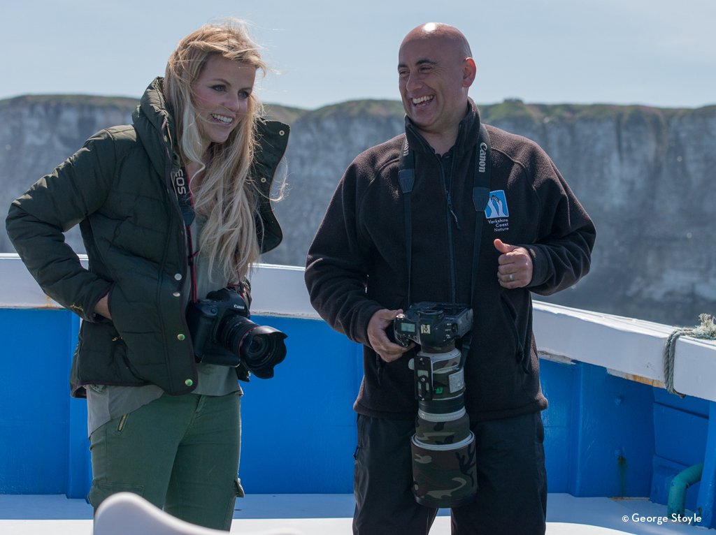 YCNature's tweet photo. Don't miss Steve and Ellie Harrison on this Sunday's Countryfile #divinggannetmadness @VisitYNT @BBCLookNorth https://t.co/B0NXYjJ6Zh