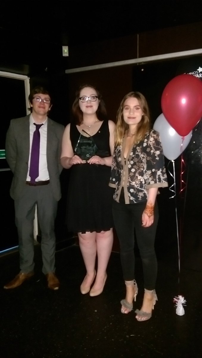 FossilFreeQUB's tweet photo. FFQUB activists + occupiers Sarah Jane, Georgia and Bradley accepted the award for us! Thanks, @QUBSU!
#qubsuawards https://t.co/Co5KvGWvxs