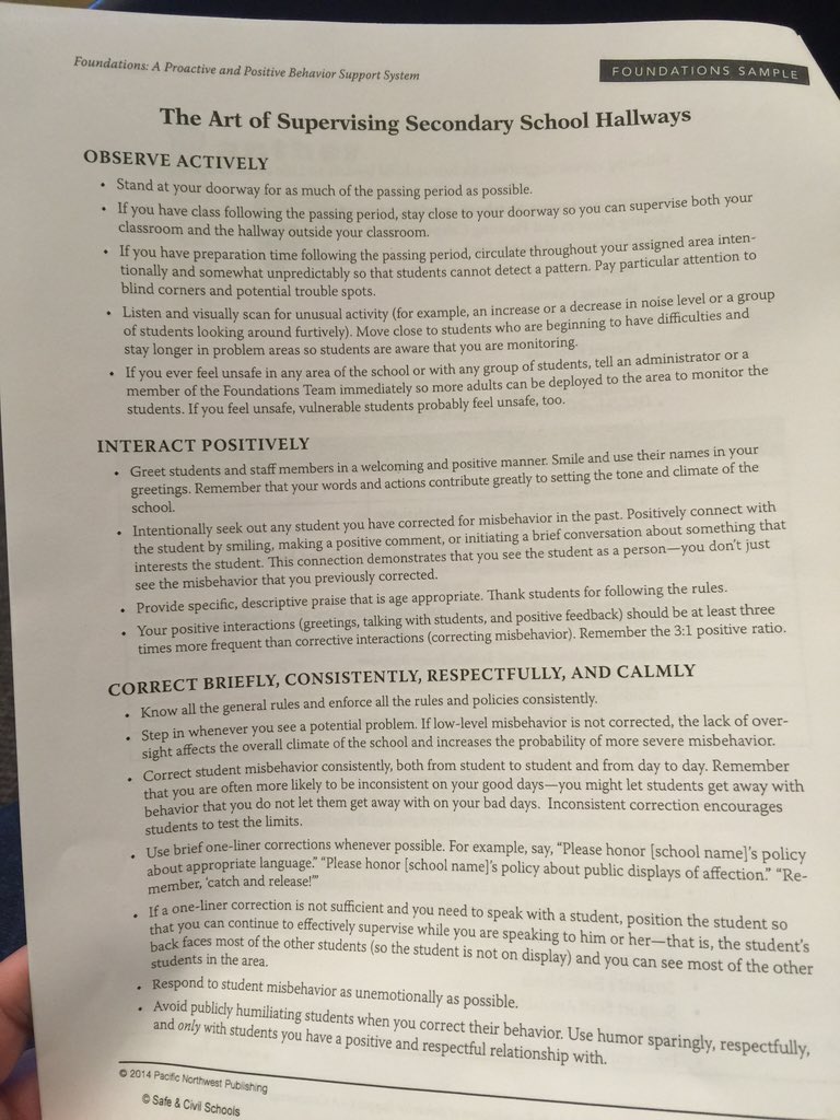 .<a href="/RandySprick/">Randy Sprick</a> shares the art of supervising secondary school hallways! #RtINextLevel #simplebuteffective #proactive