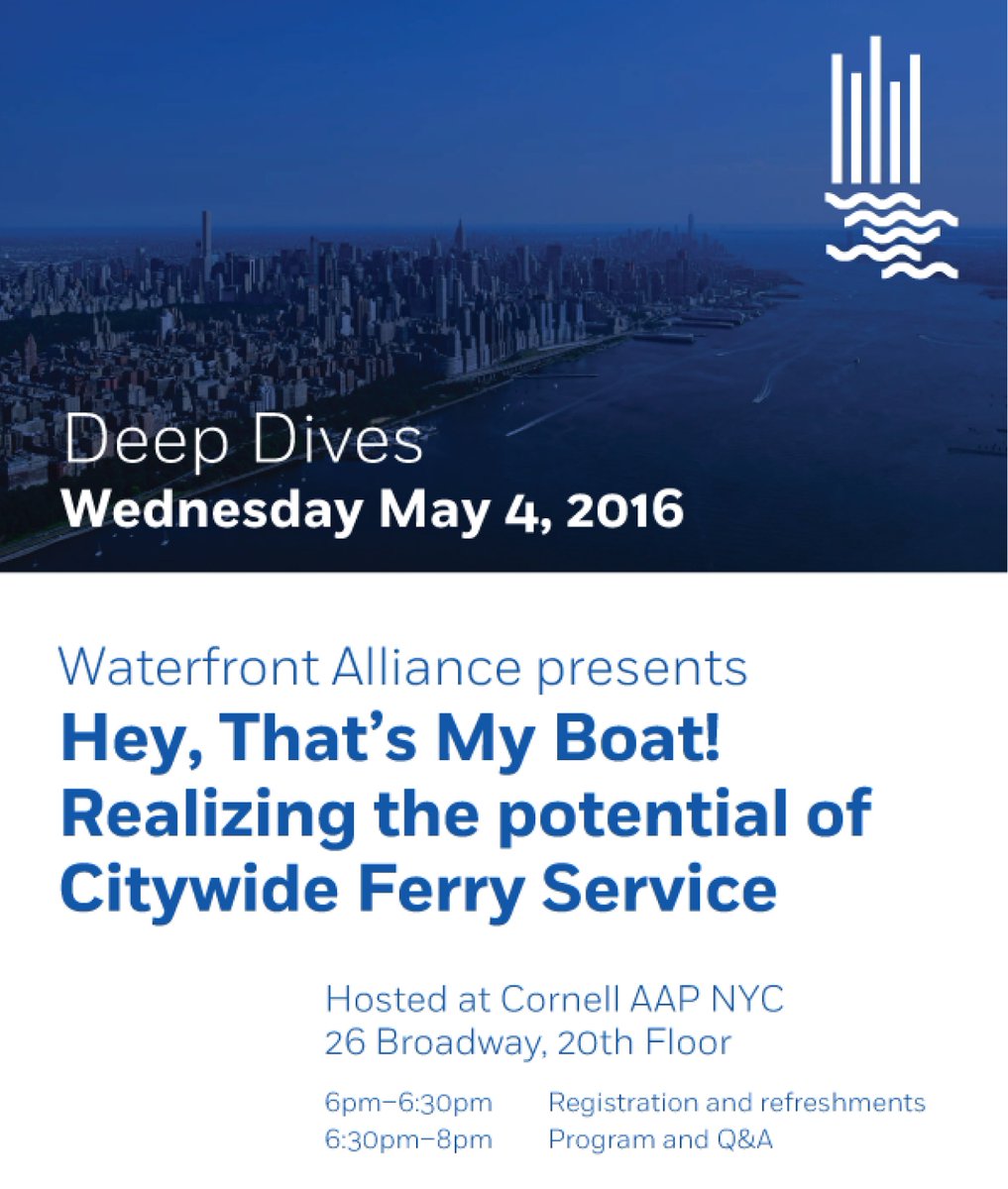 OurWaterfront's tweet photo. Ever ponder about the potential of #CitywideFerry Service? Learn more at #DeepDives2016: https://t.co/xfOEF4p9C8 https://t.co/7dNFUr9EnX
