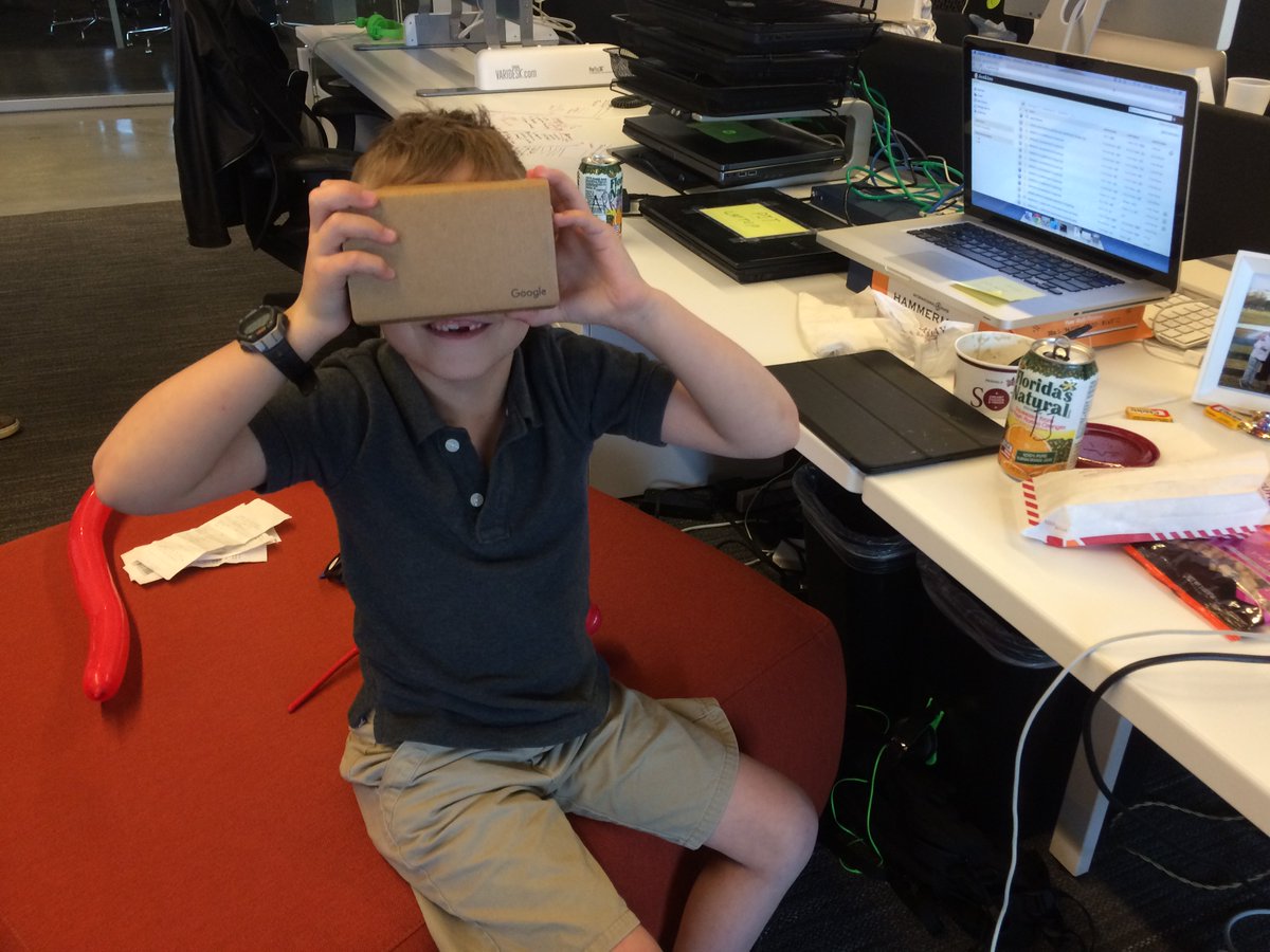 brittaalexander's tweet photo. Whooping it up at @Razorfish with #googlecardboard #BRINGYOURKIDTOWORKDAY https://t.co/BLYa4S78TS