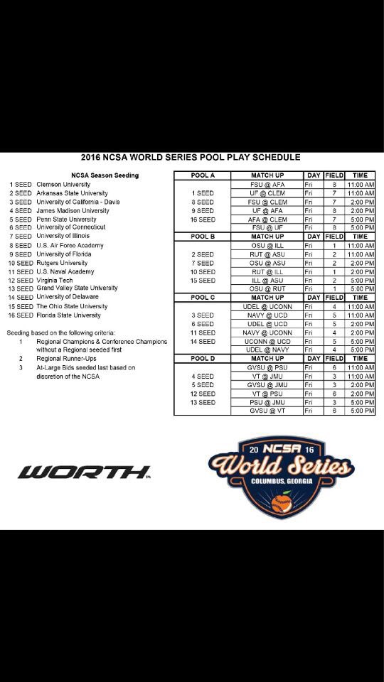CUClubSoftball's tweet photo. Pool play is set and the tigers are the first seed! 💜🐯 https://t.co/4wb2HlPBvr