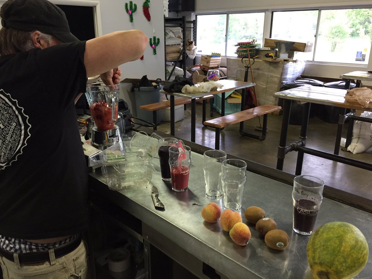 Aslin_Andrew's tweet photo. Pureeing #freshfruit for our #berlinerweisse coming out soon! @Aslin_BeerCo @_JScott @TheKai2 https://t.co/XoeftRIeWI