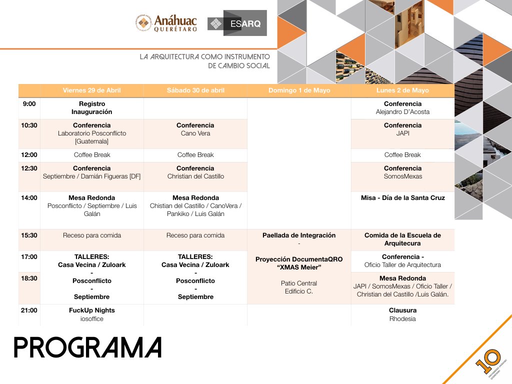 A un día de comenzar el Congreso! Les compartimos el programa y los esperamos mañana en la <a href="/anahuacqro/">U. Anáhuac Querétaro</a>