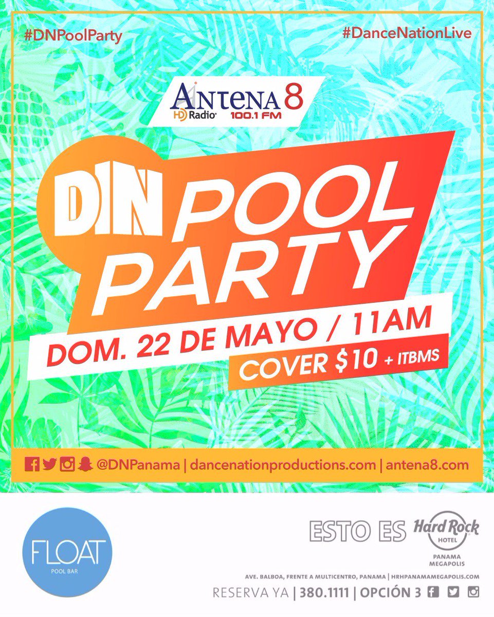 IsaiasCDJ's tweet photo. Es nuestro turno en la próxima #DNPoolParty en el @HRHPanamaMega este 22.05.16 gracias a @Antena8panama y @DNPanama https://t.co/wOTqoyZqoa
