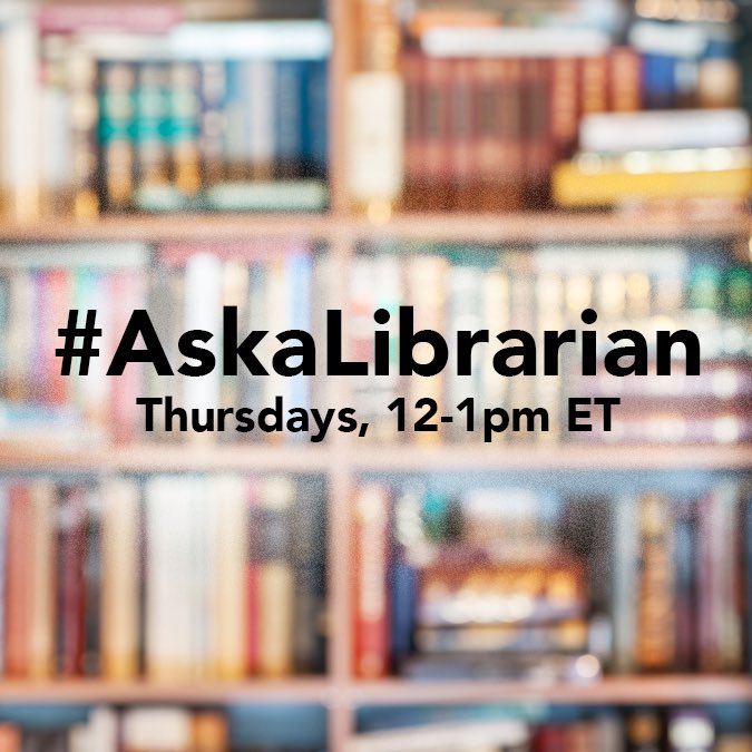 Tweet with #AskaLibrarian for the next hour to get a reading recommendation from a real librarian!