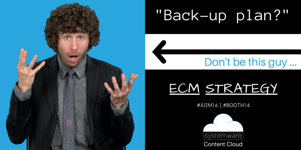 Systemware's tweet photo. Always be prepared with a solid #ECMStrategy @Systemware #AIIM16 #Booth14 #ECM #ContentCloud https://t.co/kolrdk7w0E