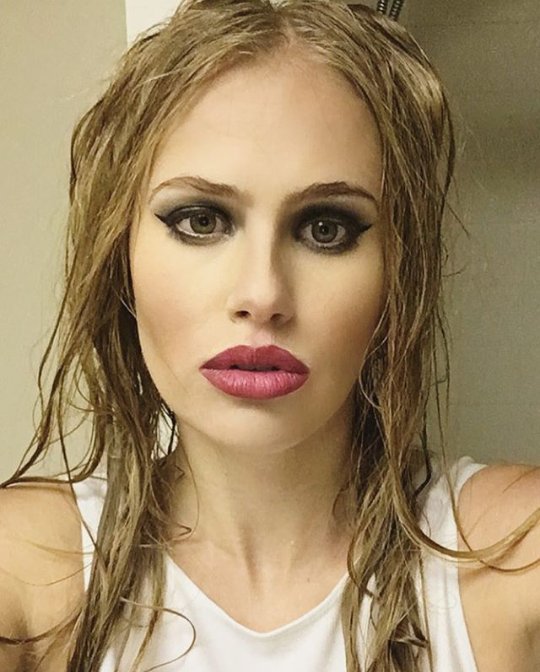 When @king_patrikk does your makeup, you can die in a pool and still come out looking like a 🌟#missbeverlyhillsghost