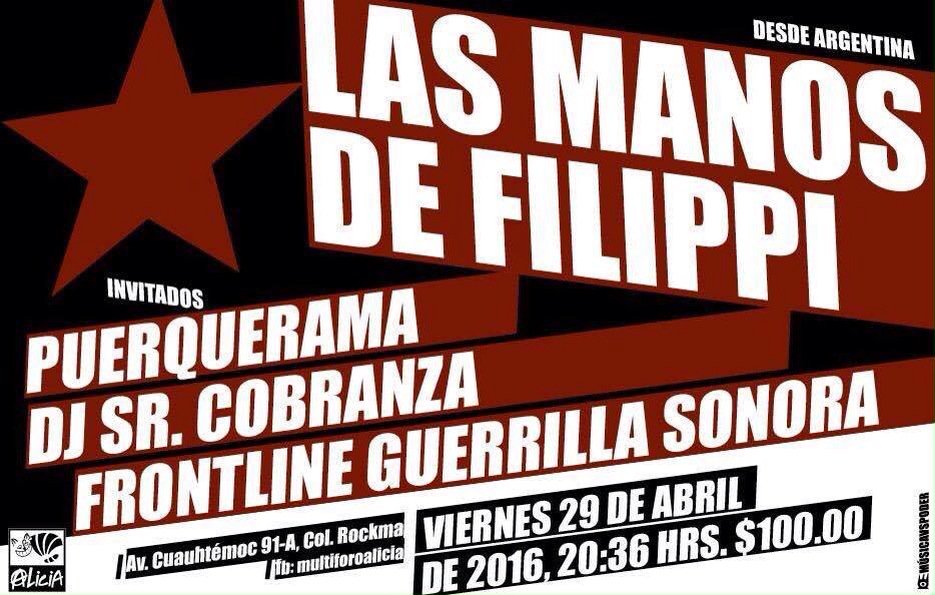ntolerancia's tweet photo. Desde #Argentina llega la banda Emblemática a el @multiforoalicio 
@LMF_oficial invitados @puerquerama @frontlinedf https://t.co/GwBWgYNgps