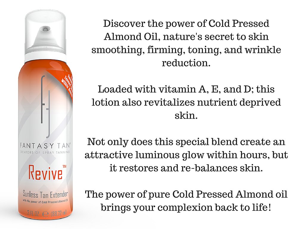 #GetReal with Revive Sunless Tan Extender with the power of Cold Pressed Almond Oil #FantasyTan