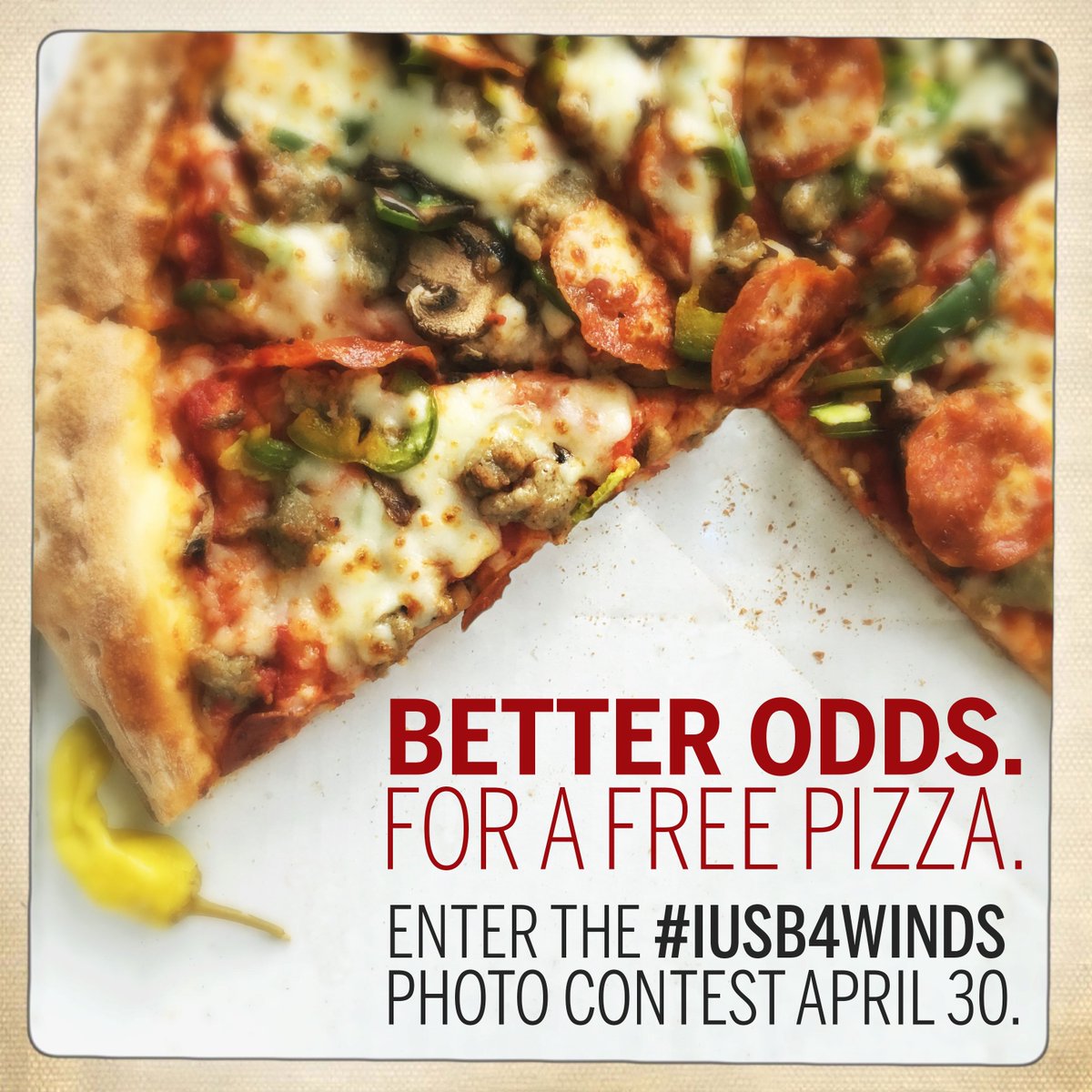 IUSouthBend's tweet image. Enter to win free Papa Johns!  Use #IUSB4Winds for your 4/30 @IUSB_Baseball game photos. go.iu.edu/1cOG
