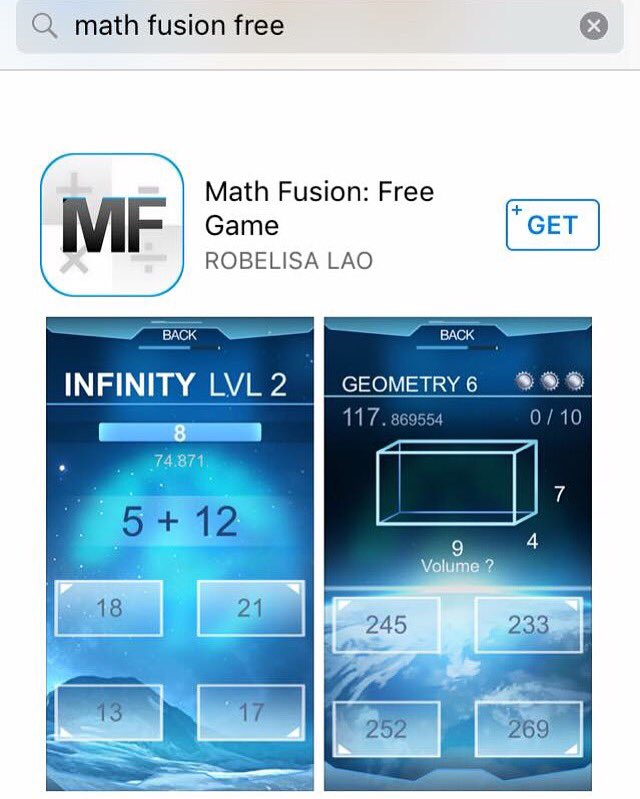 MathFusionApp's tweet photo. "Math Fusion"game app now on it's free trial available on Apple Store don't forget to rate and leave a comment on it https://t.co/x5x2BPj04L