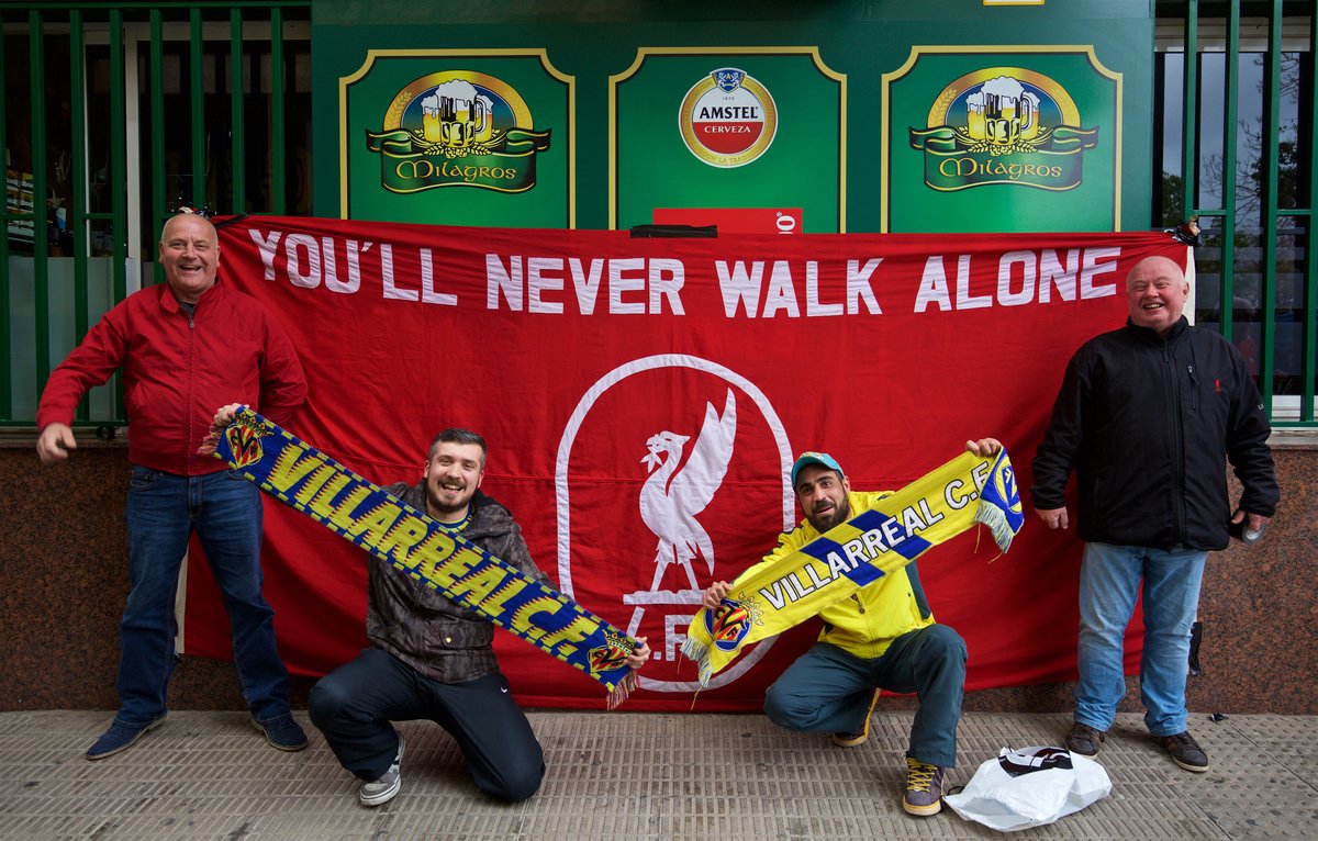 LFC's tweet photo. With just under three hours remaining until kick-off the atmosphere is building outside El Madrigal... https://t.co/0GcDCcXJat