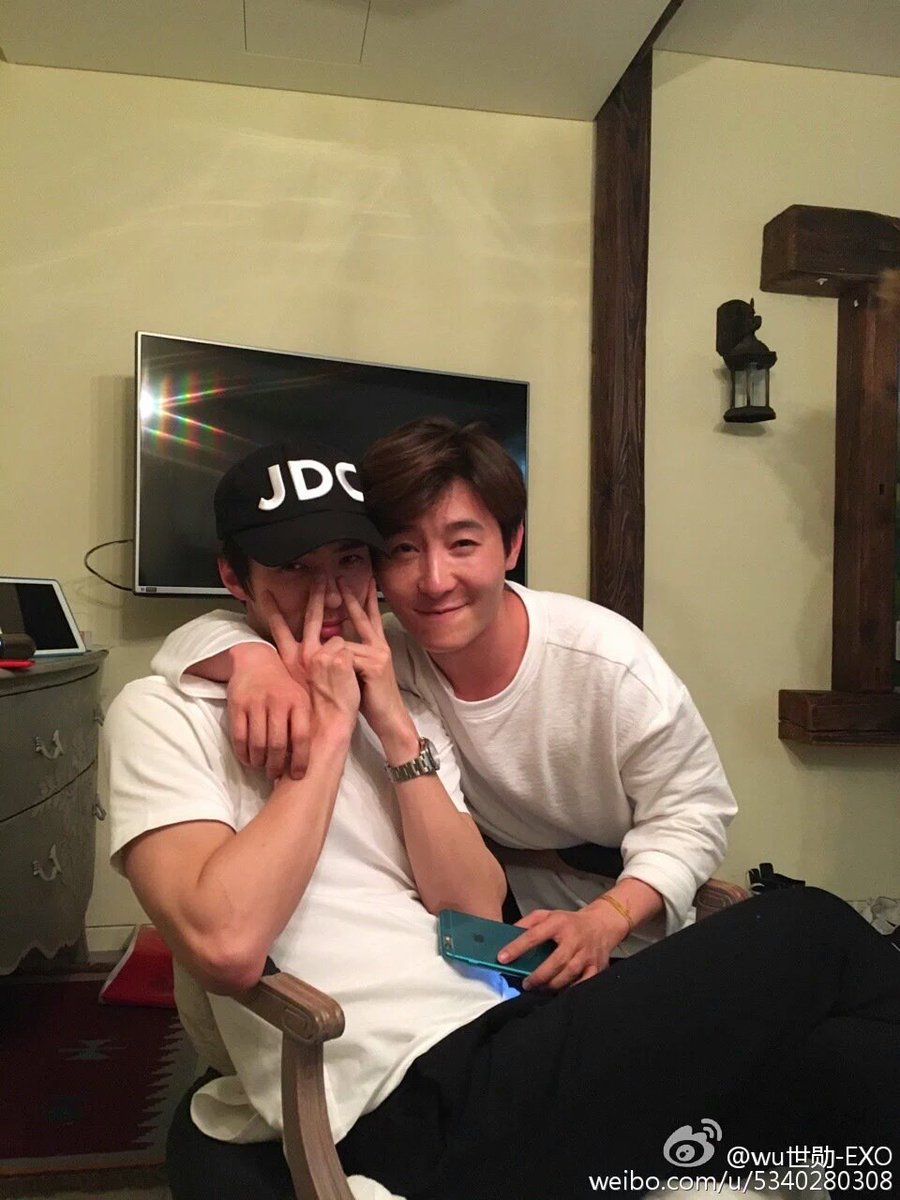 jedsuho's tweet photo. Sehun with his hyung https://t.co/0a1wyCgUIc