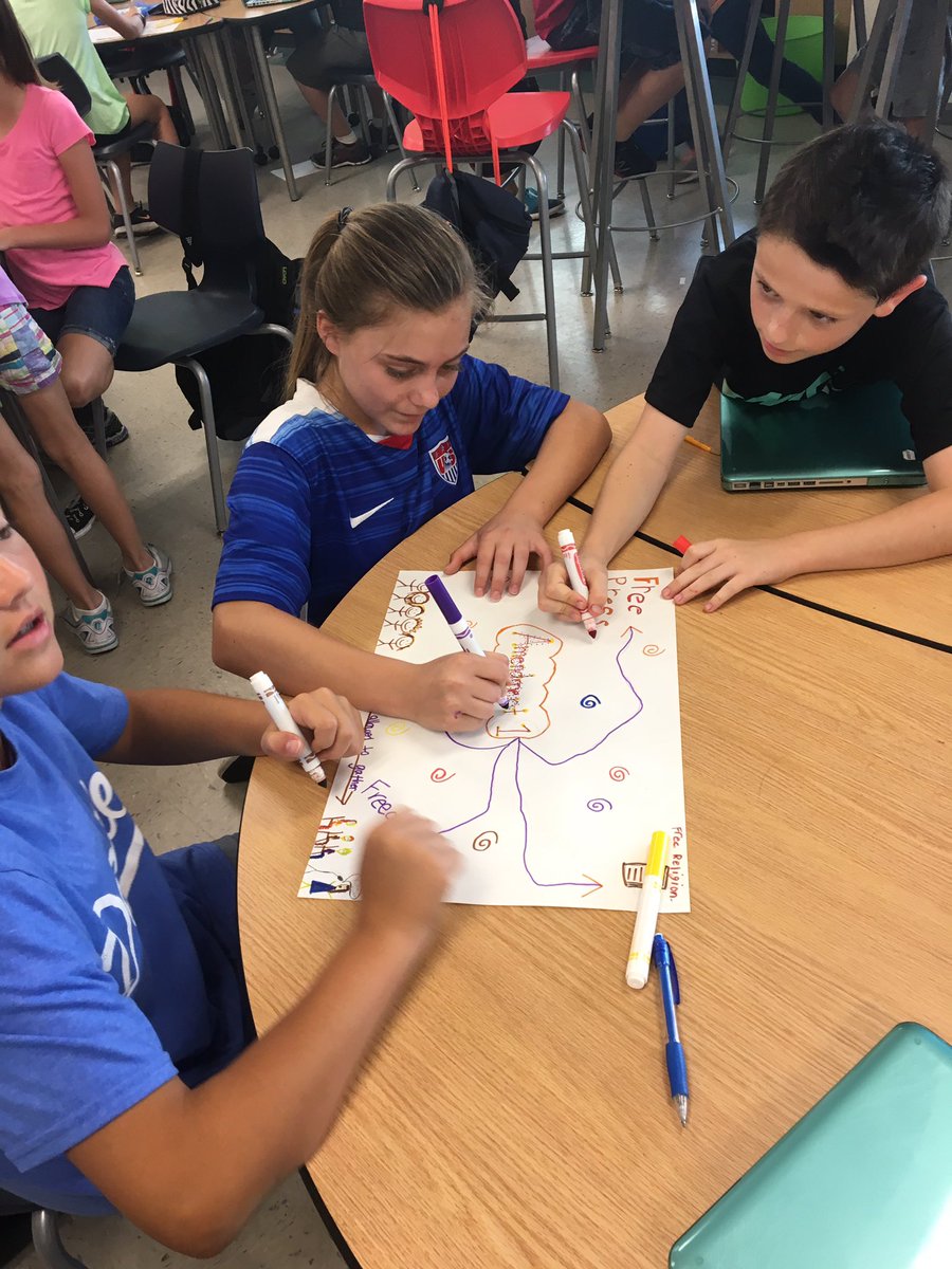 ImagineCreateCo's tweet image. Digging into the Bill of Rights to determine which one is most important to them and justifying why. @SandersSMES