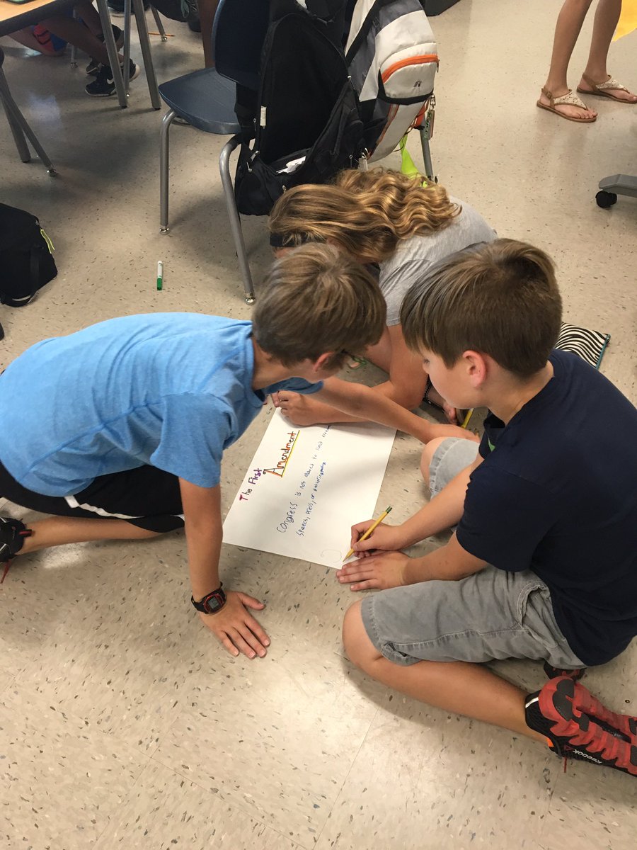 ImagineCreateCo's tweet image. Digging into the Bill of Rights to determine which one is most important to them and justifying why. @SandersSMES