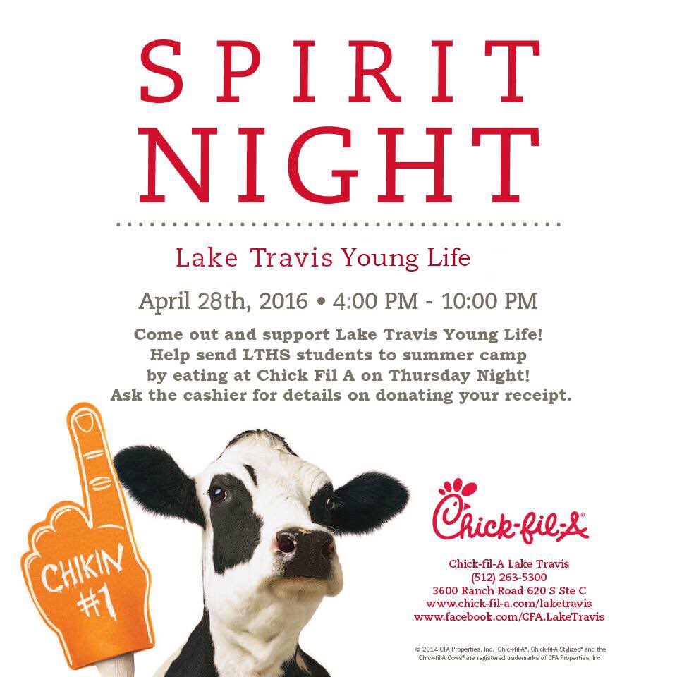 LakeTravisYL's tweet photo. tonight yes tonight! stop by between 4-10pm to hang with your leaders and eat some tasty chicken!!! see ya there! https://t.co/gJ7veElO9V