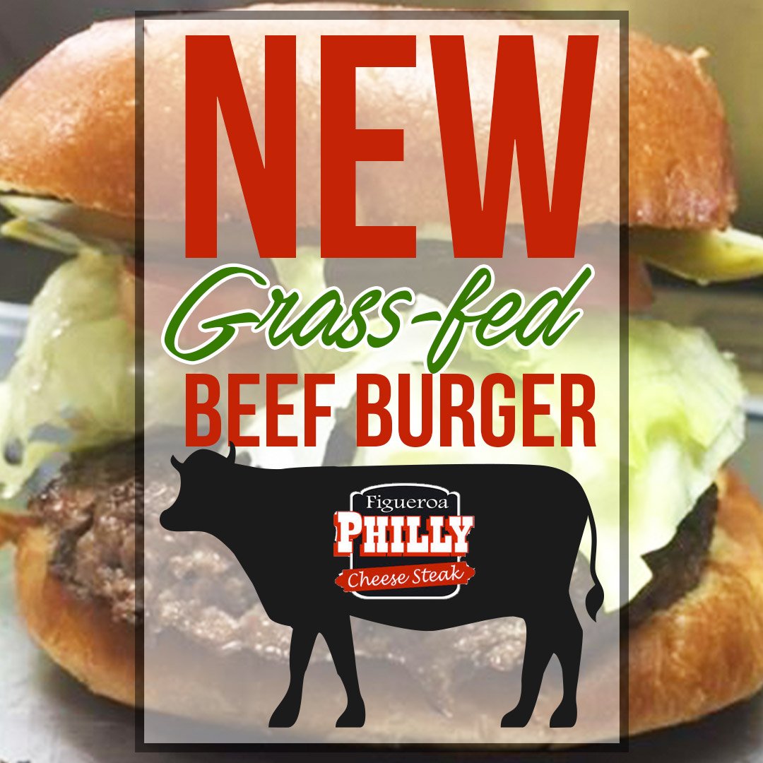 Who loves burgers? WE DO! Make sure to check out <a href="/FigueroaPhilly/">Figueroa Philly</a> 's new Grass-Fed Beef Burger! #grassfed #organic